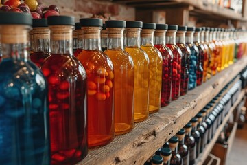 A gourmet olive oil and vinegar store, with tastings and rows of colorful glass bottles