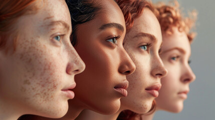 Obraz premium Portrait of multiethnic group of women. 
