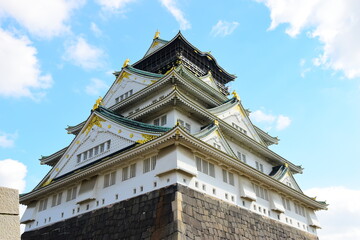 OSAKA, JAPAN - MARCH 13: Osaka Castle in Osaka, Japan on March 13, 2024. One of Japan's most famous...