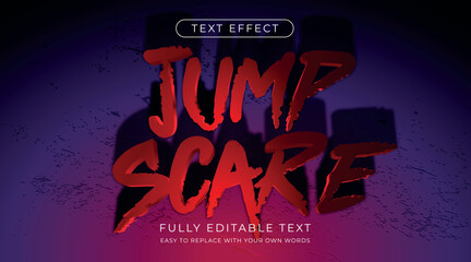 Editable text effect-Jump scare dark thriller horror style with low angle lighting