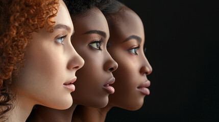 Portrait of multiethnic group of women. 