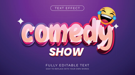 Editable text effect. cartoon style for comedy show or entertainment