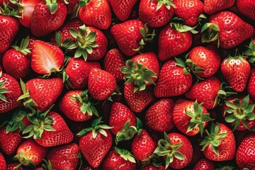 Pattern of fresh strawberries