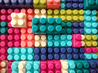Plastic toy blocks background