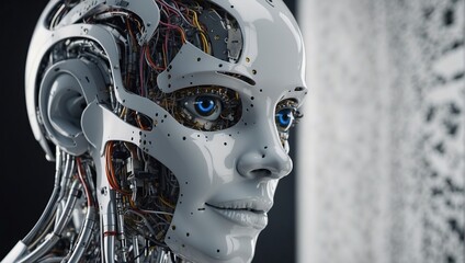 Robot, artificial intelligence in the form of a human robot. Generative AI. Artificial intelligence.