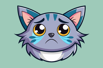 Sad cat vector illustration