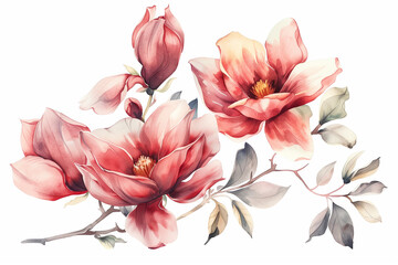 Elegant and beautiful watercolor flower illustration