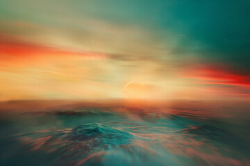 Fototapeta na wymiar Surreal Ocean Sunset Dreamscape: A Visionary Escape Banner