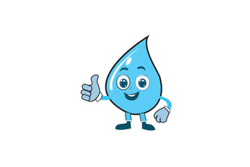 water vector ilustration by raising his hand, the background is green