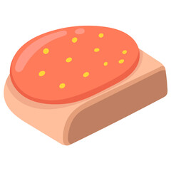 flat illustration of food icons, delicious and delicious meat patties