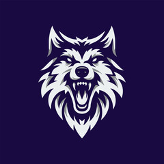 Roaring Wolf Head Vector Design