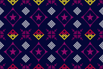 Pixel fabric pattern ethnic oriental pattern traditional design for clothing fabric textile African Indonesian Indian Latin America seamless pattern fabric print cloth dress carpet curtains sarong 