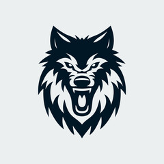 Roaring Wolf Head Vector Design