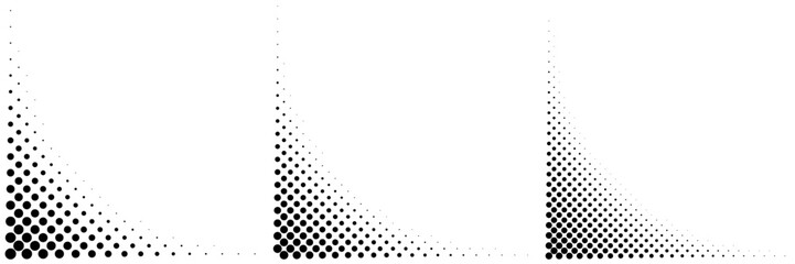 TEXTURE DE COIN EN DEMI-TEINTE. 3 dégradés d'angles arrondis © kazy