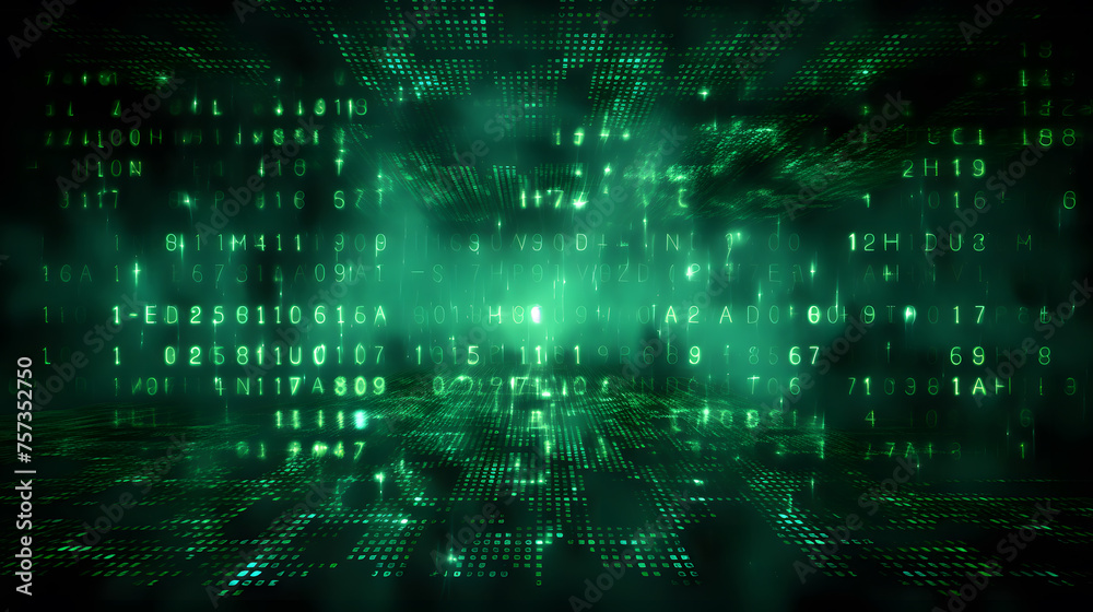 Poster binary code tech background