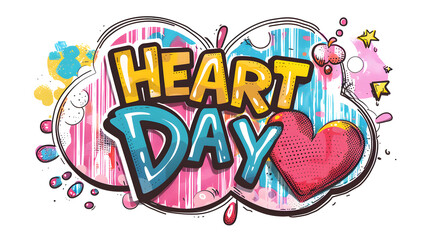 Heart Day, "HEART DAY" in text word t-shirt design. Generative Ai