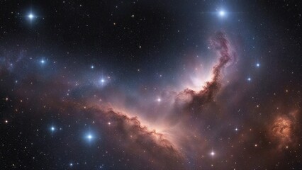Fototapeta na wymiar sunrise in space _A space sky with stars, lights, and a deep space nebula. 