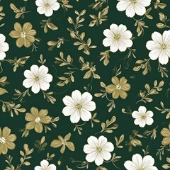 floral pattern Leaves tree and flowers 
