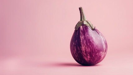 Eggplant on pink background