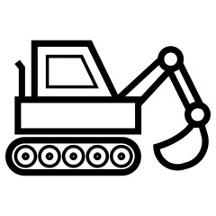 concrete bulldozer icon, simple vector design
