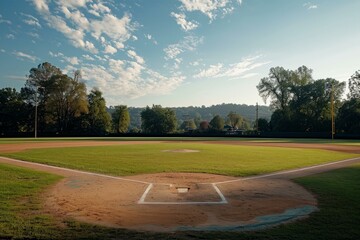 American baseball field. American game. Generate Ai