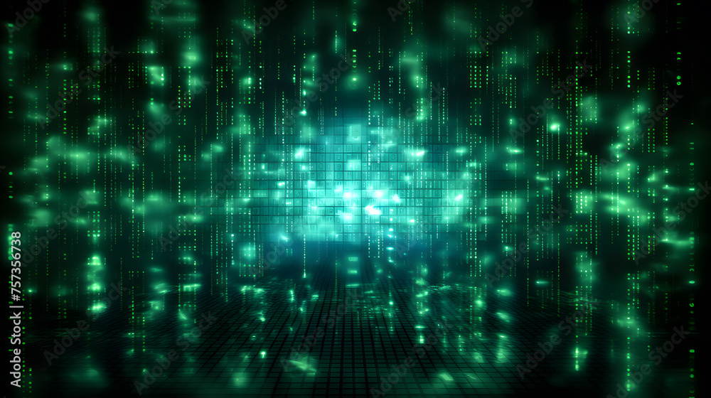 Aufkleber binary code tech background