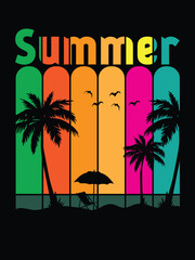 Summer T-shirt Designs Vector