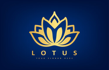 Lotus flower logo vector design