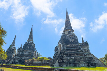 Fototapeta premium Wat Phra Si Sanphet, Ayutthaya temple in Thailand. Ayutthaya Historical Park