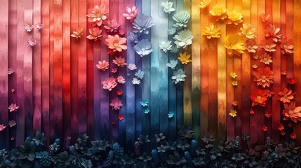 Paper Strips Rainbow Colors Colorful, Background HD, Illustrations