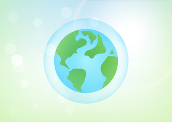 Drop of Water and World. Save Water or Save the World Concept.  World Water Day and Environment day. Vector Illustration.