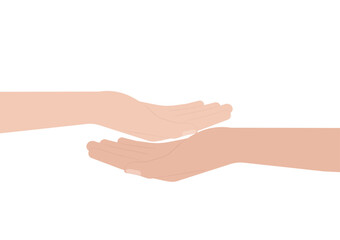 Hand. Gesture of Empty Hand Holding Something. Vector Illustration.	