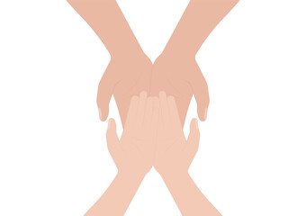 Hand. Gesture of Empty Hand Holding Something. Vector Illustration.	