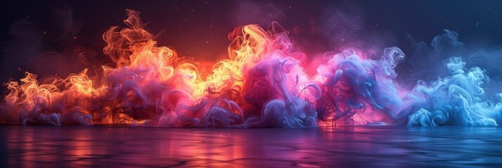 Sci Fi Modern Futuristic Smoke Neon, Background HD, Illustrations