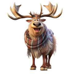 cartoon bull elk with large eyes and really large