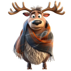 cartoon bull elk with large eyes and really large