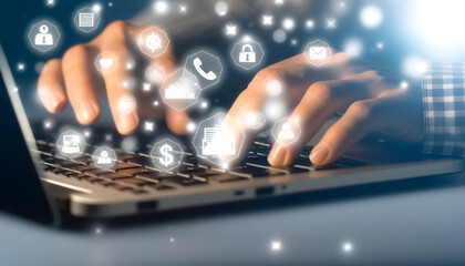 Focused Man Navigating Tax Filing with Digital Assistance