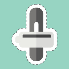 Sticker line cut Automatic Transmission. related to Car ,Automotive symbol. simple design editable. simple illustration