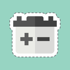 Obraz premium Sticker line cut Battery. related to Car ,Automotive symbol. simple design editable. simple illustration