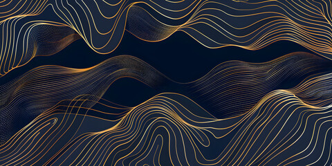 wavy luxury pattern, wave line japanese style background. Organic dynamic pattern, texture for print - obrazy, fototapety, plakaty