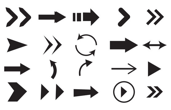 black arrow icons. vector design on white background, eps10