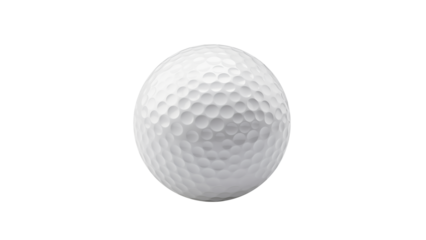 Golf ball cutout. Realistic white golf ball on transparent background