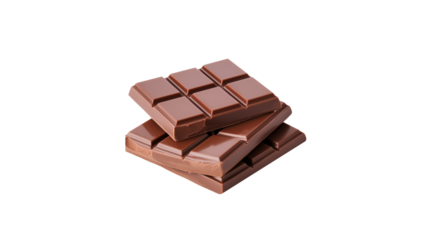 Chocolate bar cutout. Isolated chocolate peace on transparent background
