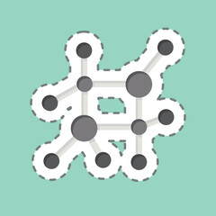 Sticker line cut Nano Technology. related to Biochemistry symbol. simple design editable. simple illustration