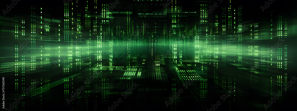 Poster binary code tech background