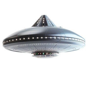 flying saucer on UFO white background