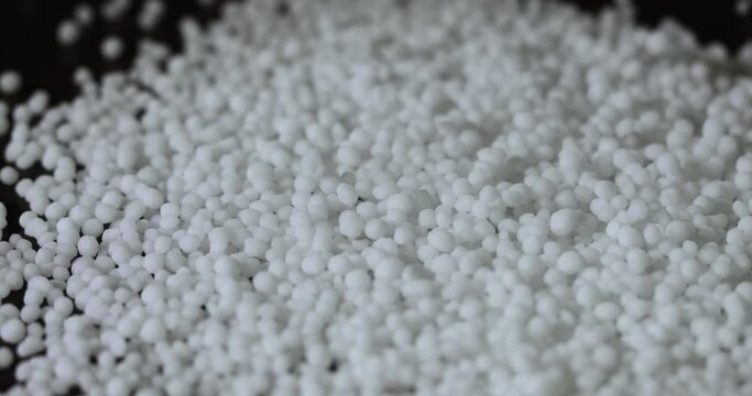 Closeup shot of urea fertilizer, Slow motion

