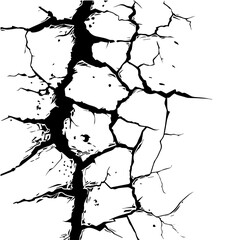 Black Cracked Wall Texture Vector