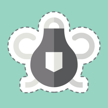 recommend clip art: Sticker line cut Protective Apron. related to Welder Equipment symbol. simple design editable. simple illustration