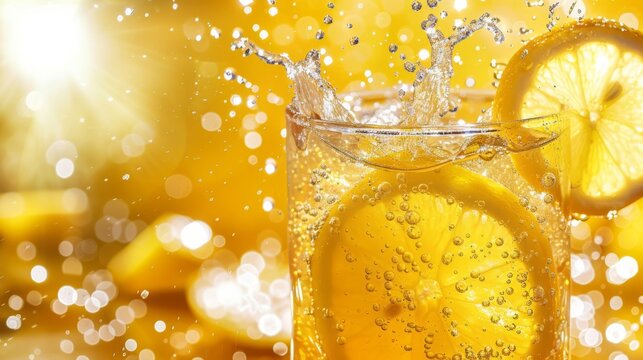 splash lemonade macro photography art style, Generative AI